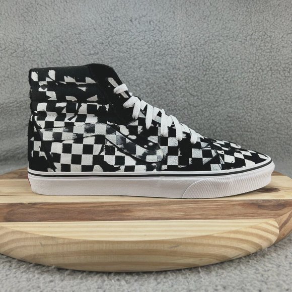Vans Other - Vans SK8-Hi Overprint Checkerboard Adult Men 12 Skate Black Casual Shoe Sneakers
